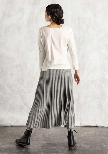 Organic/recycled cotton knit skirt - grey melange/solid colour