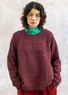 “Peninsula” fisherman’s sweater in lambswool (beetroot S)