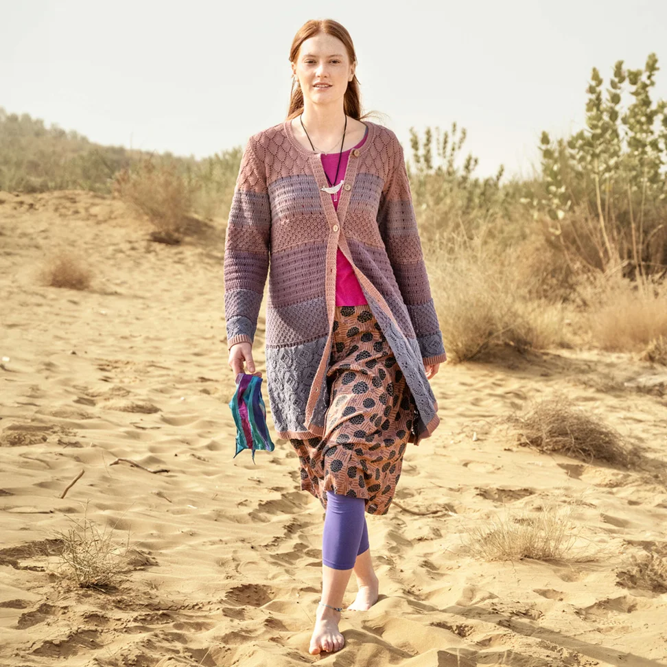 “Chloe” recycled cotton coatigan - gammelrosa