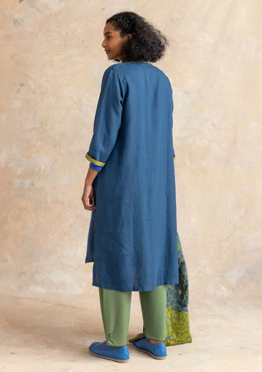 Woven linen dress - Pacific blue
