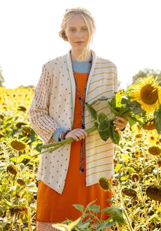 Strickjacke „Sigfride“ aus Bio-/Recycling-Baumwolle - auster