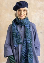 Strickschal „Gul näckros“ aus Lammwolle/Recycling-Wollgemisch - dunkelgrün