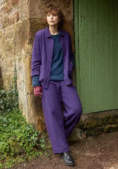 Einfarbige Jacke „Frigg“ aus Bio-Baumwolle - brombeere