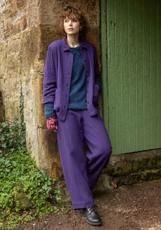Einfarbige Jacke „Frigg“ aus Bio-Baumwolle - brombeere