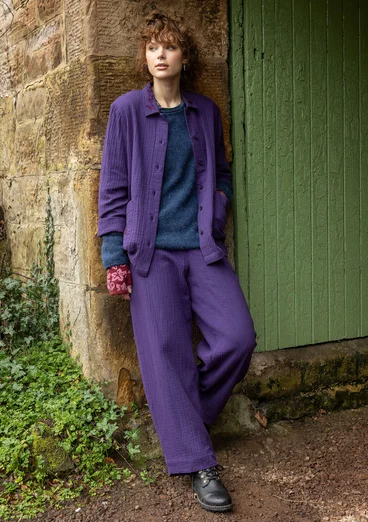 Einfarbige Jacke „Frigg“ aus Bio-Baumwolle - brombeere