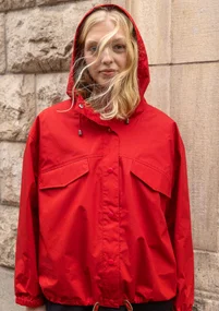 Jacke aus Bio-Baumwollgewebe - papageienrot