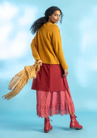 Cardigan in wool - mustard
