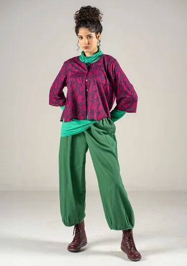 “Kelly” woven organic cotton blouse - allium/patterned