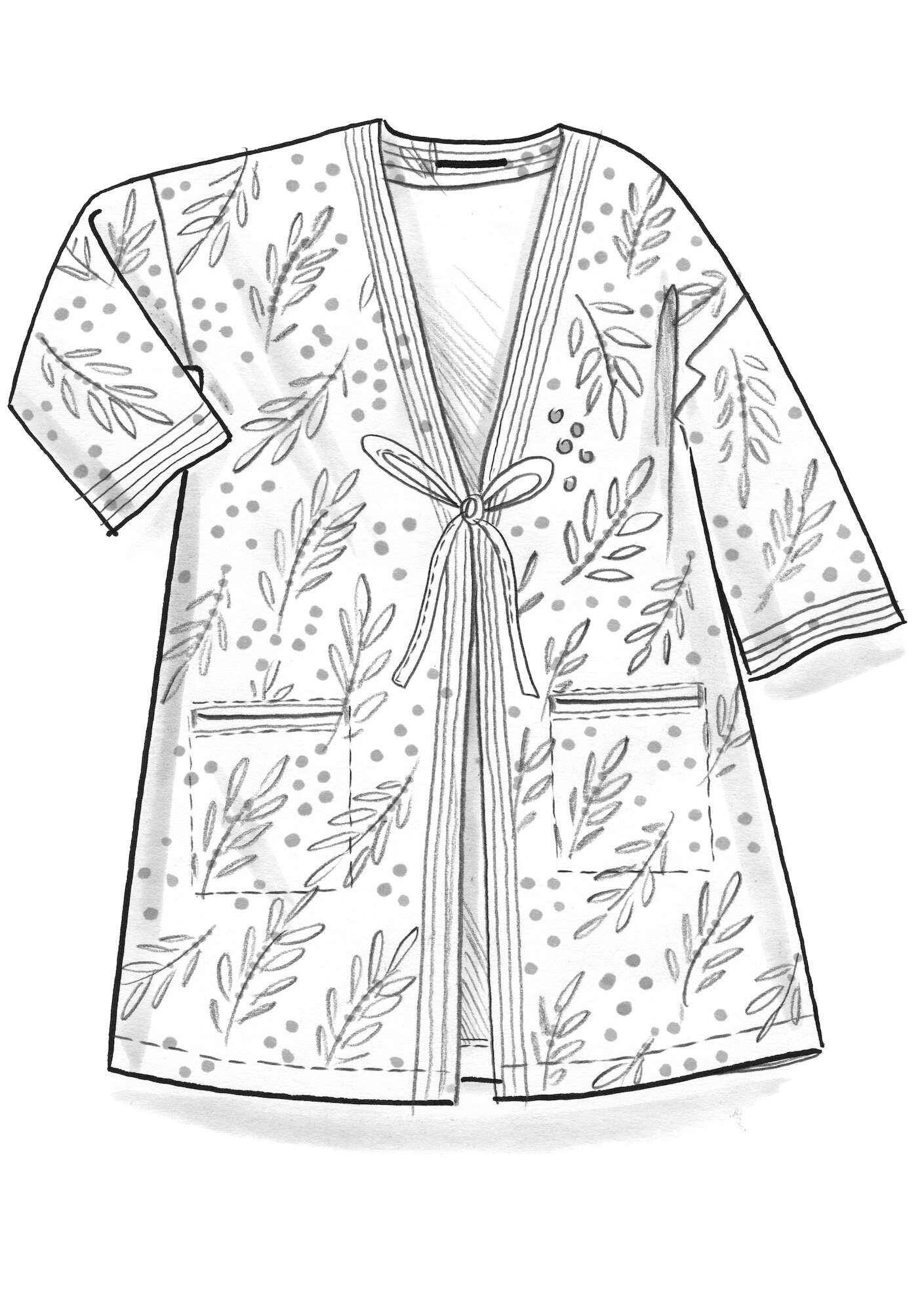 Kimono ”Amaya” ekopuuvillaa/pellavaa