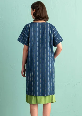 Robe "Ikat" en coton tissé - indigo