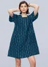 Robe "Ikat" en coton tissé (indigo L)