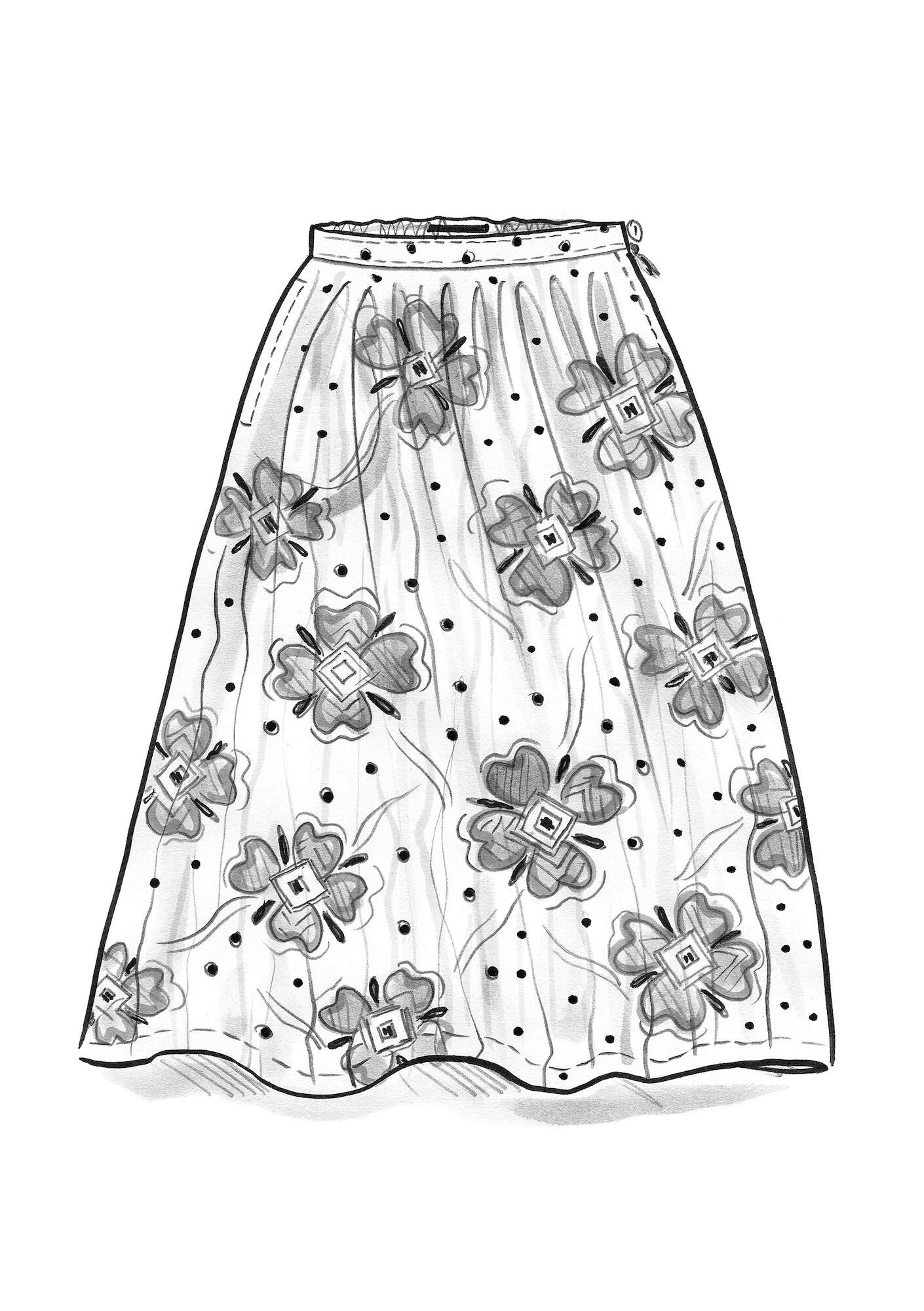 “Helenae” organic cotton skirt light ecru