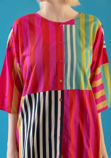 Blouse tissée "Cherai" en coton biologique - fraise des bois