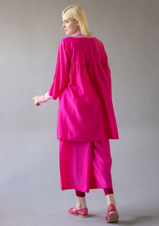 “Marie” woven organic cotton/silk dress - dark peony
