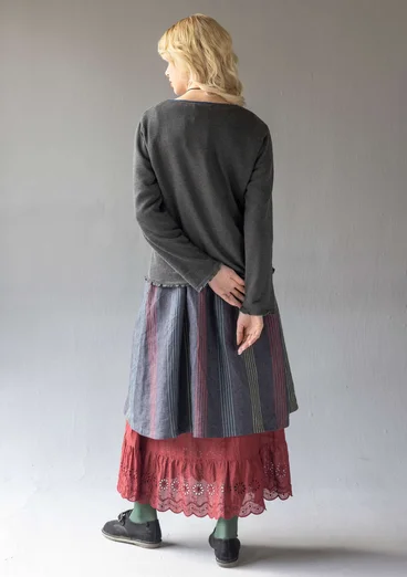 Fine-knit linen/organic cotton sweater - dark ash grey
