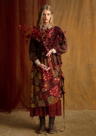Gemustertes Kleid „Kiara“ aus Viskose - aubergine