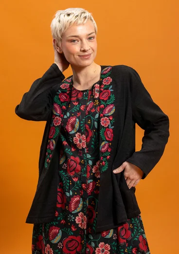 “Cleo” woven organic cotton indoor jacket - black