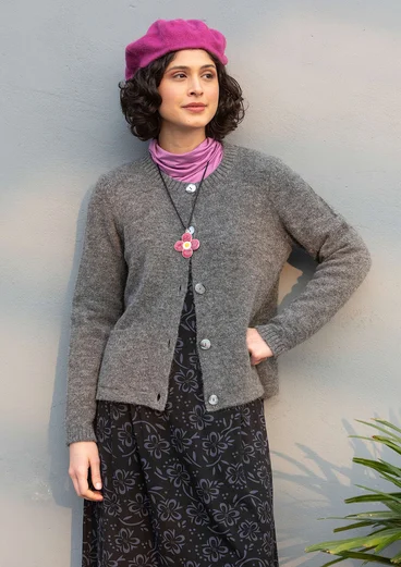 Strickjacke aus Alpakawollgemisch - grafit