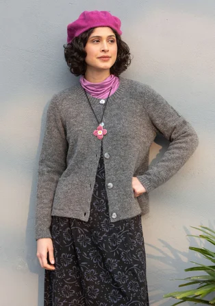 Strickjacke aus Alpakawollgemisch - grafit