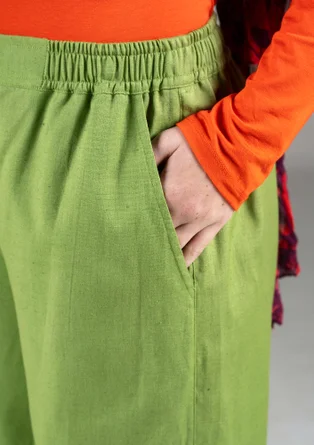 Trousers in a woven organic cotton/linen blend - cicada