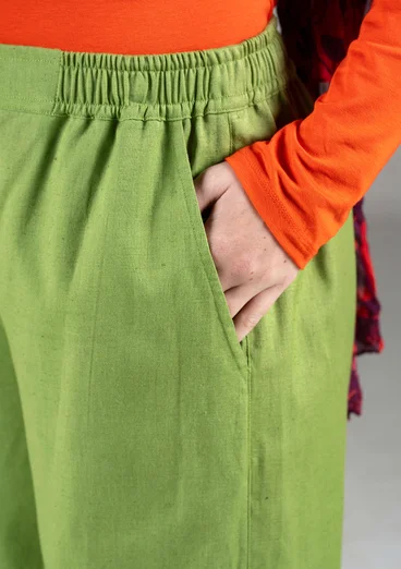 Trousers in a woven organic cotton/linen blend - cicada