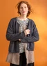 Cardigan in alpaca blend (dark ash grey/melange XL)