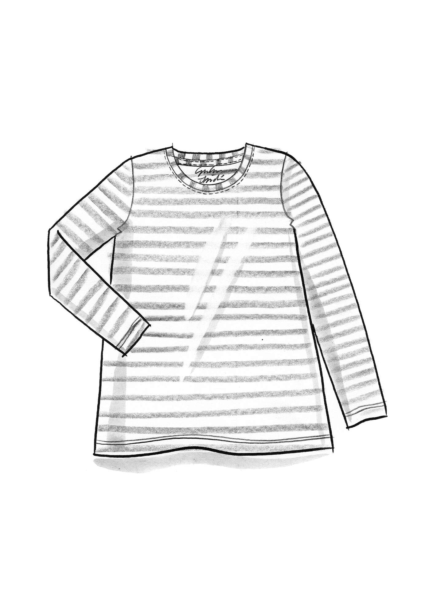 Essential striped sweater in organic cotton sky blue/chili