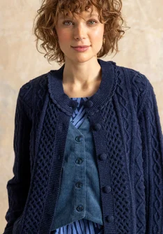 Strickjacke „Eternity“ aus Lammwollmischung - indigo