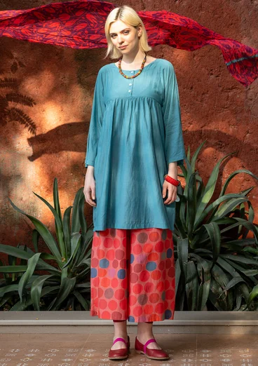 Webkleid „Marie“ aus Bio-Baumwolle/Seide - türkis