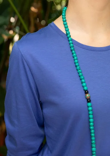 Effen top van biologisch katoen/modal - briljantblauw