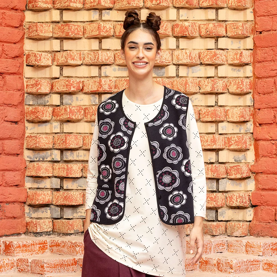 Jerseyweste „Soho“ aus Bio-Baumwolle - schwarz