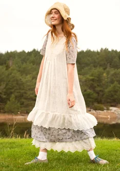 “Elisabeth” dress in woven organic cotton/linen - ecru
