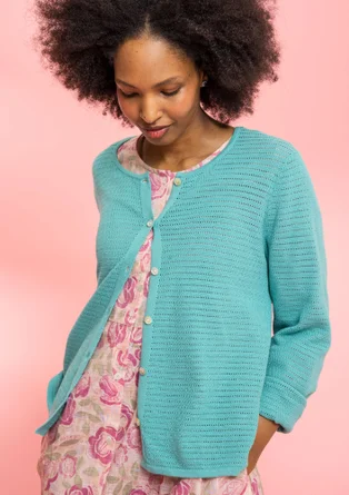 Organic/recycled cotton cardigan - jade