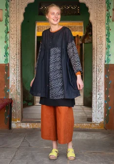 “Sanganeer” woven organic cotton tunic - svart