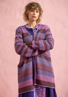 Long gilet "Andromeda" en coton biologique/recyclé - lilas-gris