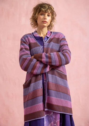 “Andromeda” organic/recycled cotton long cardigan - dusky purple