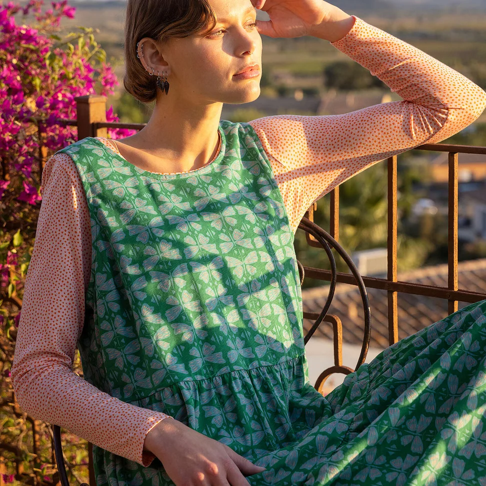 Jerseykleid „Papillon“ aus Bio-Baumwolle - basilikum