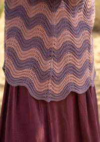 Trui "Rose" van gerecycled katoen - mauve/gestreept