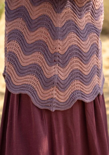 Trui "Rose" van gerecycled katoen - mauve/gestreept