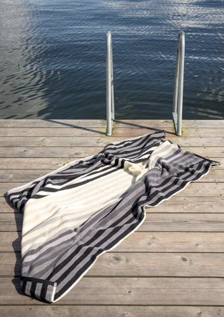 Drap de bain "Sunset" en coton biologique - noir