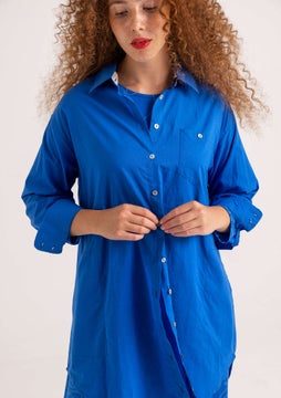 Palette shirt dress sapphire blue