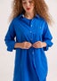 “Palette” shirt dress in organic cotton sapphire blue thumbnail