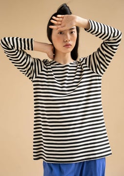 Striped essential sweater black/ecru