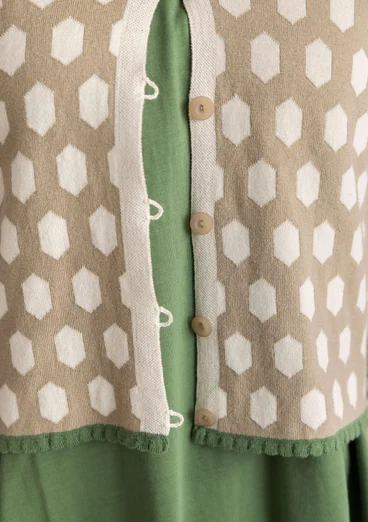 “Vendela” organic/recycled cotton cardigan - dark natural