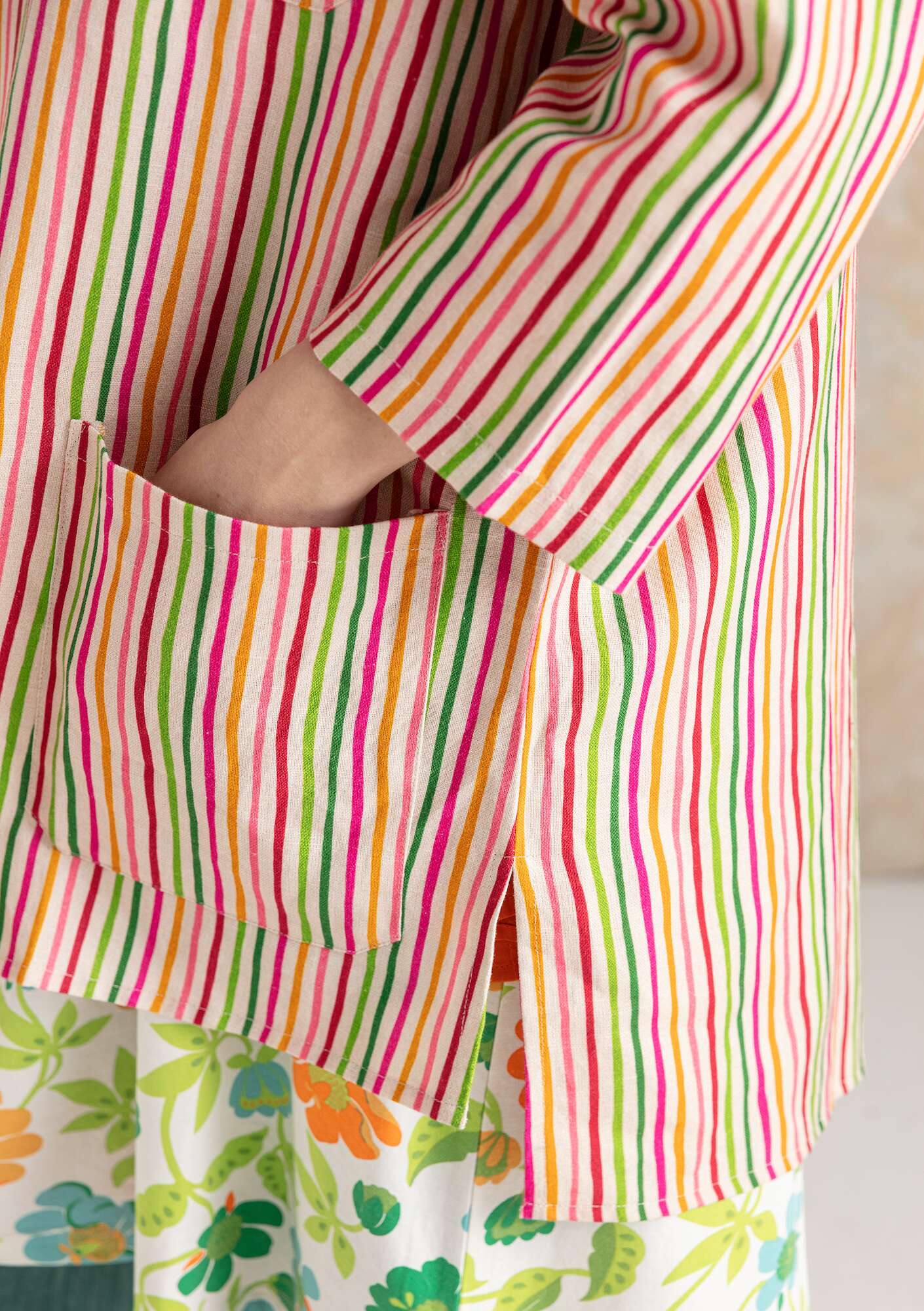 “Farmer” organic cotton/linen shirt multicoloured thumbnail