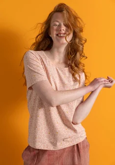 Jerseyshirt „Theia“ aus Bio-Baumwolle/Elasthan - hellpuderrosa-gemustert