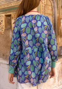 “Insta” organic cotton smock blouse - sky blue