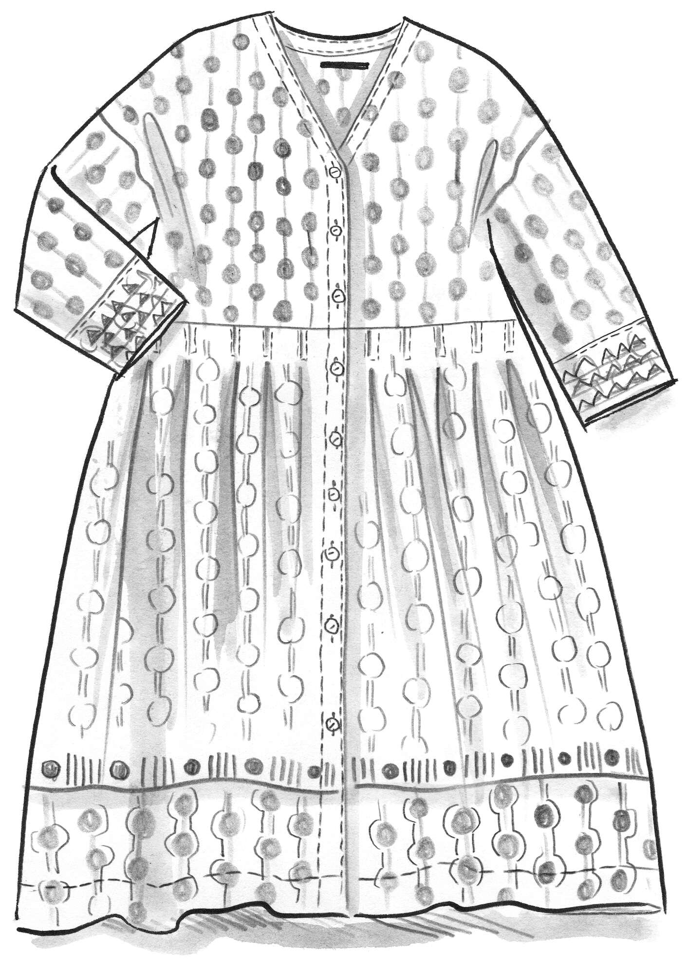 Geweven jurk  Zazu  van biologisch katoen