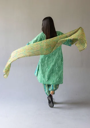 Kleid „Zebra“ aus Bio-Baumwollgewebe - apfelgrün