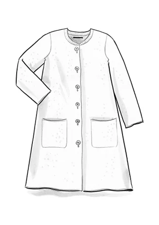 Langstrickjacke aus gefilzter Bio-Wolle - waldgrün-melange